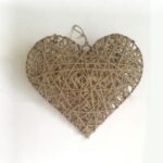 Knitted jute heart 15cm