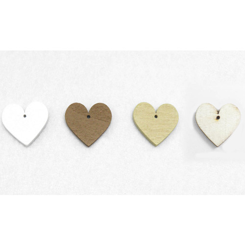 Wooden heart 2×2.5cm 20pcs