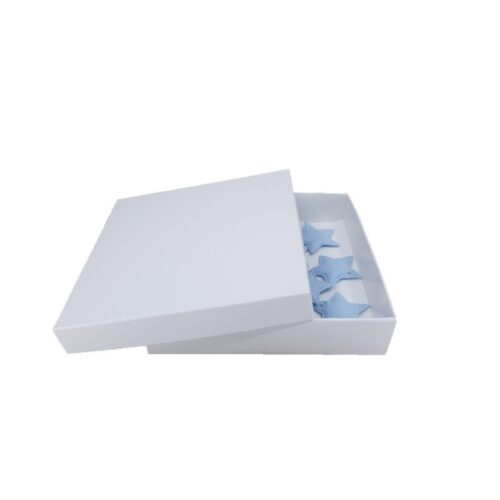 Χάρτινα κουτιά λευκά 14x14x3,5cm 44τμχ