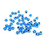 Eye bead round blue 1cm 50pcs