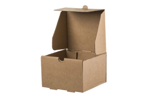 Κουτί μεταφοράς κραφτ, αναδιπλούμενο. Διάσταση: 13x13x8.6cm Συσκευασία: 10 τεμάχια