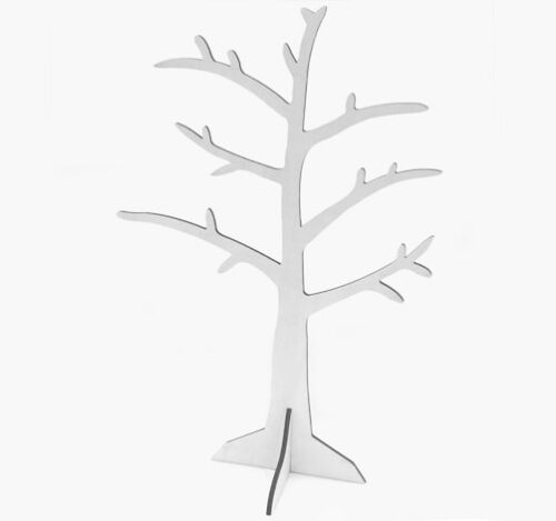 Ξύλινο διακοσμητικό δέντρο λευκό 43x23cm