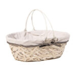 Basket with folded hand white (11298)