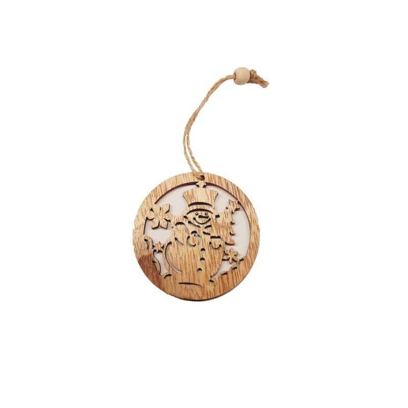 5489 Wooden decorative ornament "snowman" 2pcs - Image 1